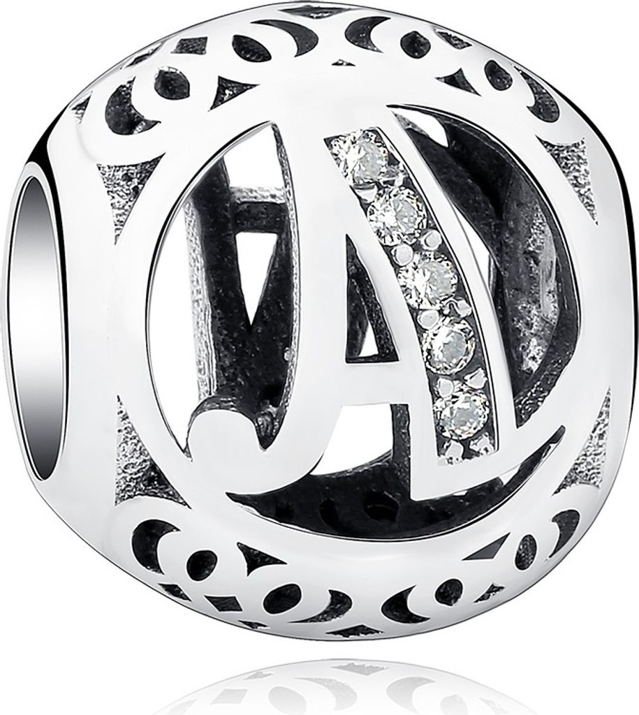 PANDACHARMS Kugel Buchstabe A Charm , 925er Sterling Produktbild 