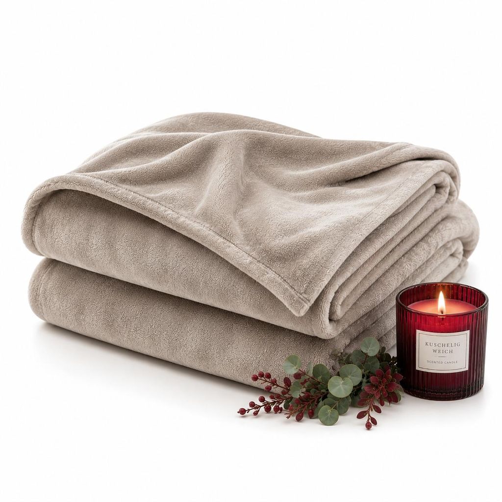 Kuscheldecke flauschig weich, Cashmere Touch Wohndecke & Produktbild 
