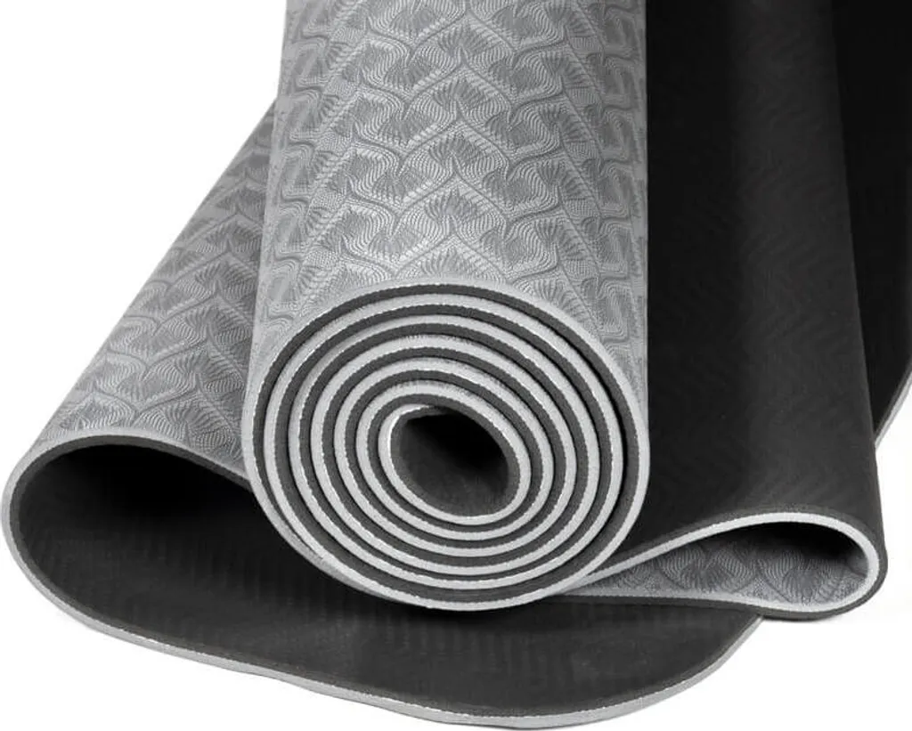 Tapis de Yoga Antidérapant en TPE Recyclable Yogi & Yogini - Gris - 3