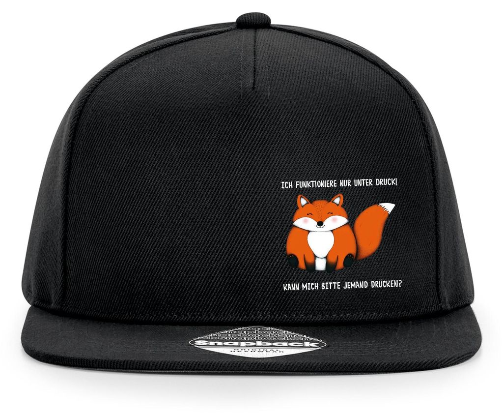 Huuraa Cappy Mütze Drück mich Fuchs Black Polyester Snapback Kappe Geschenkidee