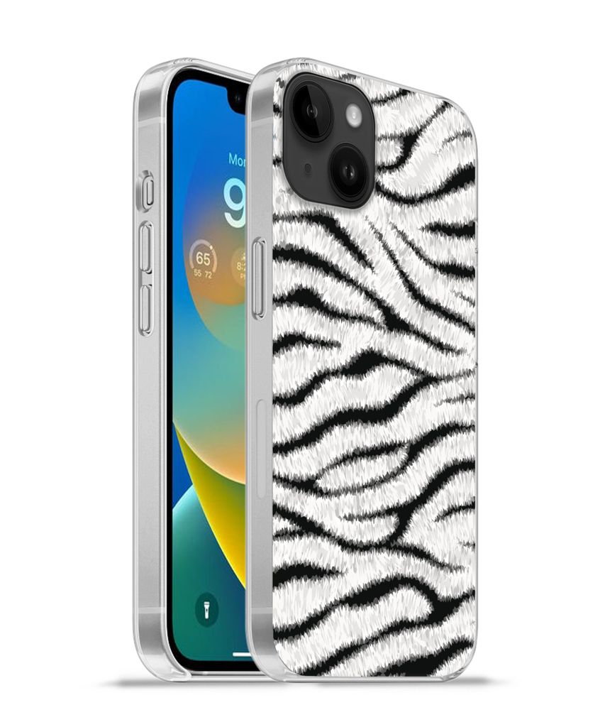 MuchoWow Handyhülle Schutzhülle Hülle für Apple iPhone 14 Plus - Soft case Tiermuster - Zebra - Weiß Silikon Softcase Handy Hülle - Abbildung