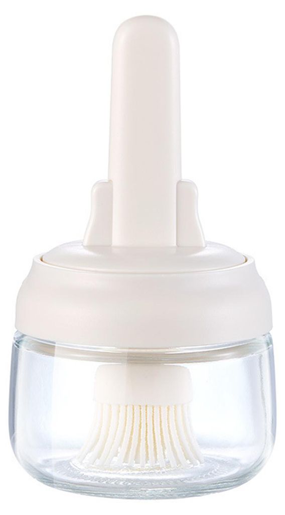 2-in-1-Ölflasche mit integriertem Silikonpinsel, auslaufsicheres Glas-Gießwerkzeug zum Grillen, Backen und Braten, hitzebeständiges, tragbares G...