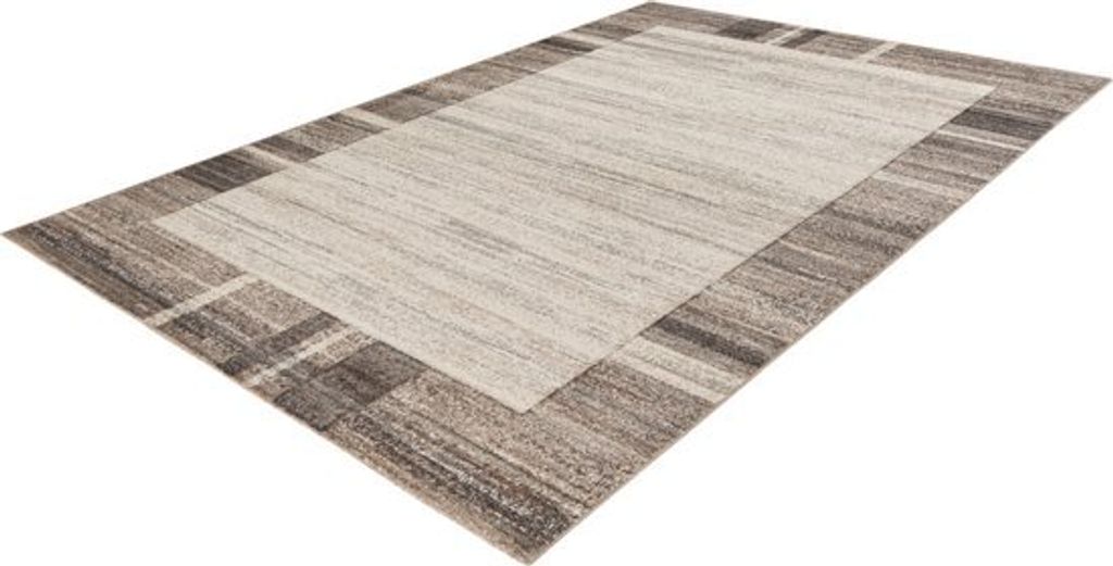 Lalee Trendy Carving- Modern- Niederflor- Teppich- Vintage- Handgeschnitzt- High Low- Hip und Trendy- Teppich- Teppich- 120x170 cm Beige Silber