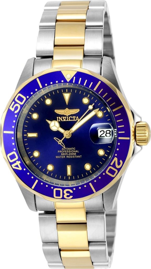 Invicta Pro Diver 8928 Herren uhr - Wasserdicht - Analog - Automatikuhr - Edelstahl mit blauen zifferblat - 40mm