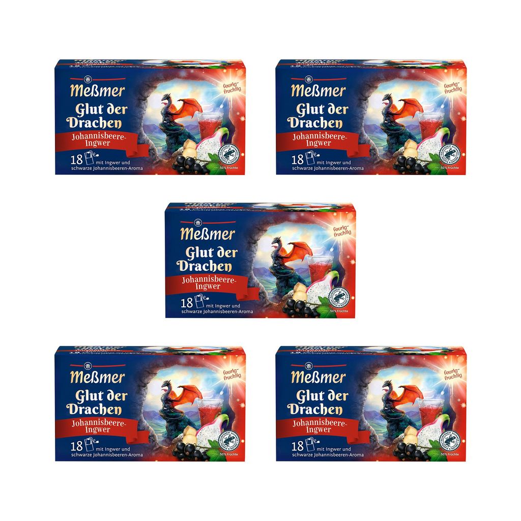 Meßmer Glut der Drachen 5x | Früchtetee mit Ingwer und Produktbild 