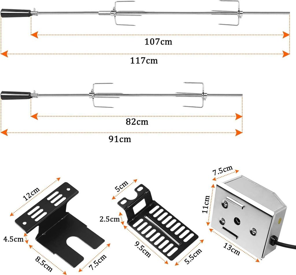 Drehspieß für Gasgrill Grillspieß Set inkl. 2X Produktbild 2
