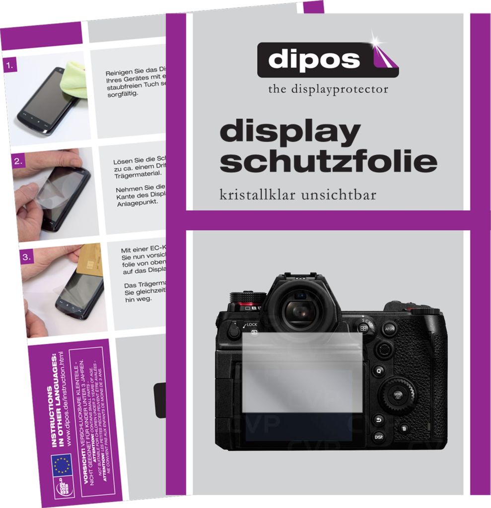 5x Schutzfolie für Panasonic Lumix DC-S1H klar Displayschutzfolie Folie Display Schutz dipos