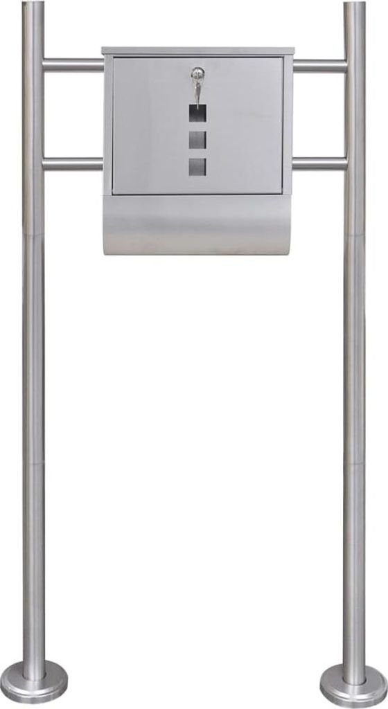 vidaXL Briefkasten aus Edelstahl mit Ständer