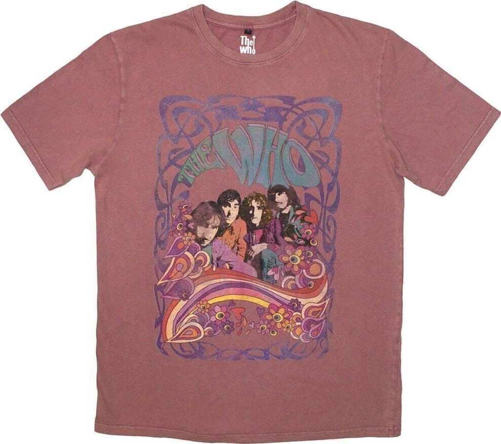 The Who Psych Floral Stone Wash Kashmir Red S T-Shirt