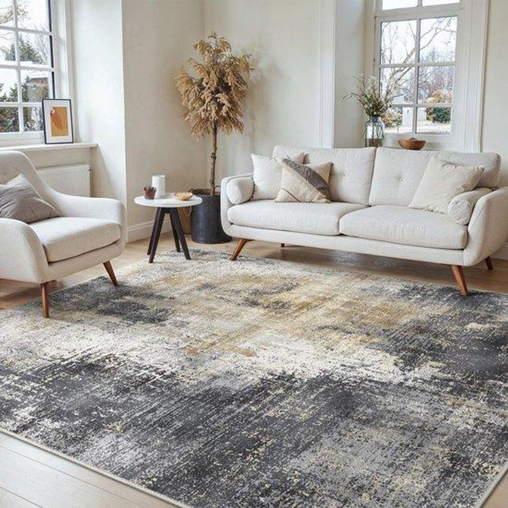 Antislip-tapijt, groot, abstract design, wasbaar, voor woonkamer, slaapkamer, badkamer, eetkamer, gang