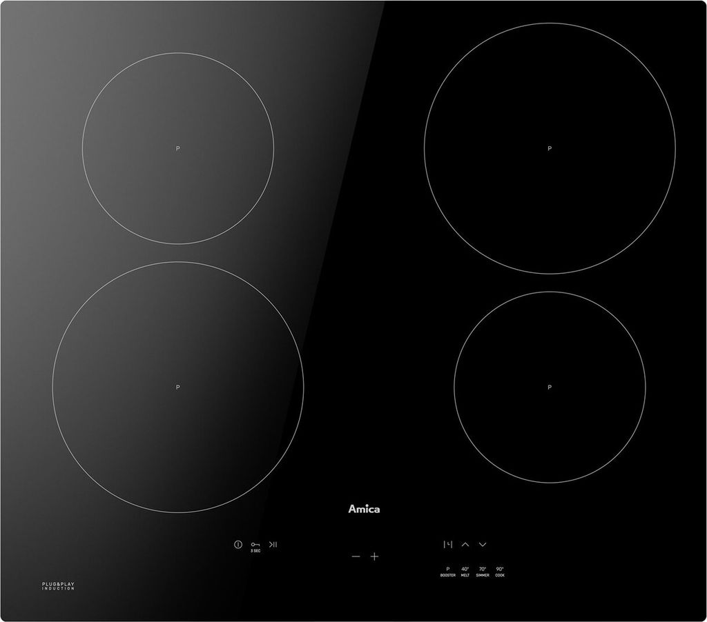 Amica DI 6410 PPB hob Black Built-in 59.2 cm Zone induction Immagine del prodotto 