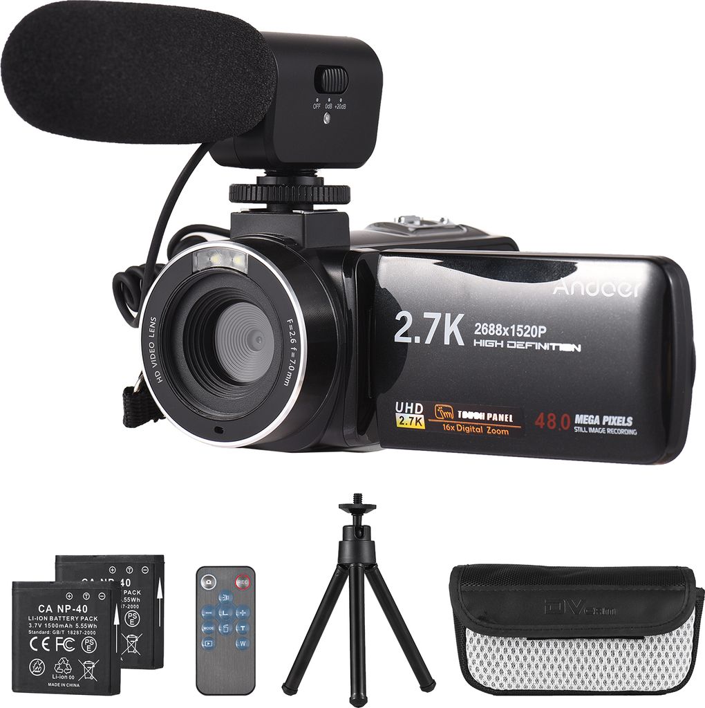 4K Vintage Camcorder – 48MP, 2,7-inch Kantelbaar TFT-scherm, 16x Digitale Zoom, Ingebouwde Flits, USB Aansluiting, Voor Reizen En Vlogs