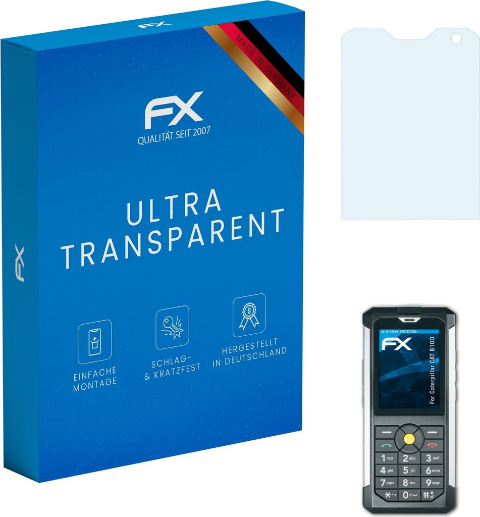 atFoliX FX-Clear 3x Schutzfolie kompatibel mit Caterpillar CAT B100 Displayschutzfolie