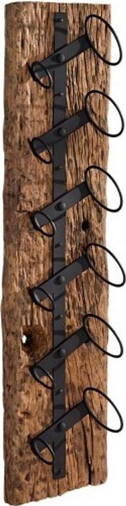 Wand Weinregal EUPHORIA BARRACUDA 100cm massives Teakholz Produktbild 