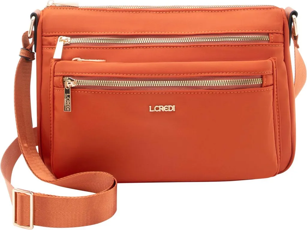 L.CREDI Sac Odeta Crossbody Bag en Cuir Synthétique Burned Orange