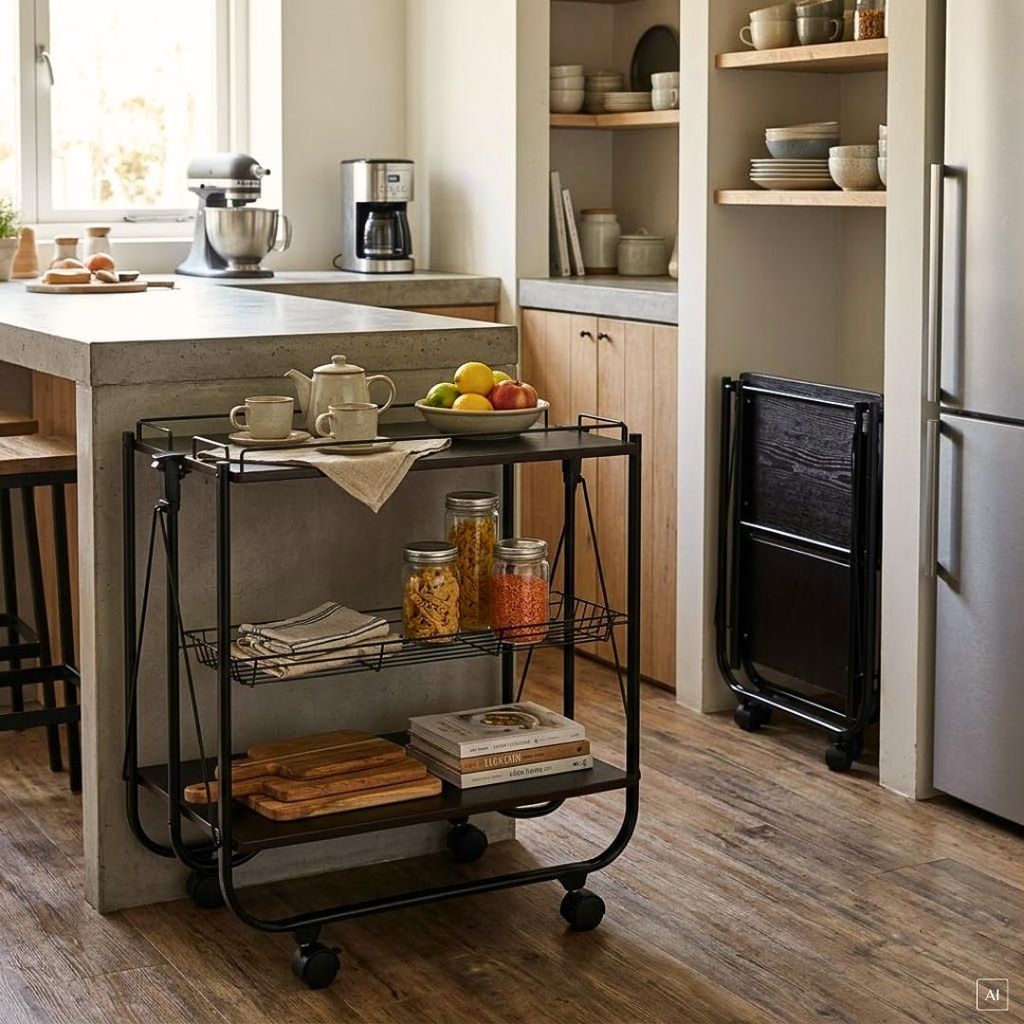 abc HOME | Servierwagen | drei Ablageflächen | klappbar | Produktbild 