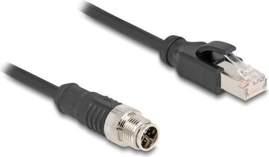 DELOCK M12 Kabel X-kodiert 8 Pin St. zu St. PVC 1 m