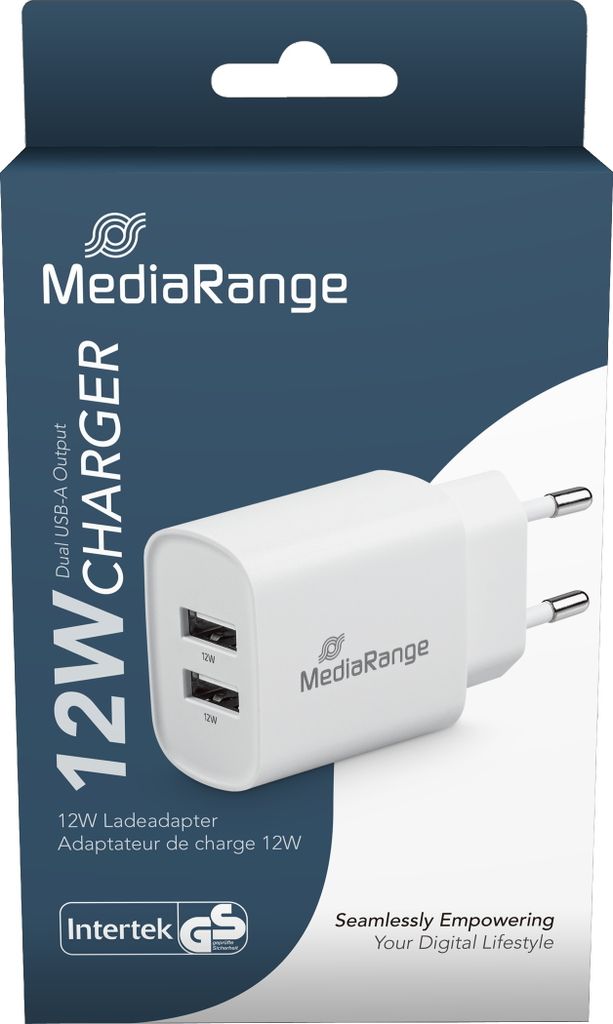 Mediarange Ladegerät Power Adapter 12 Watt 2x USB-A für 2 Produktbild 