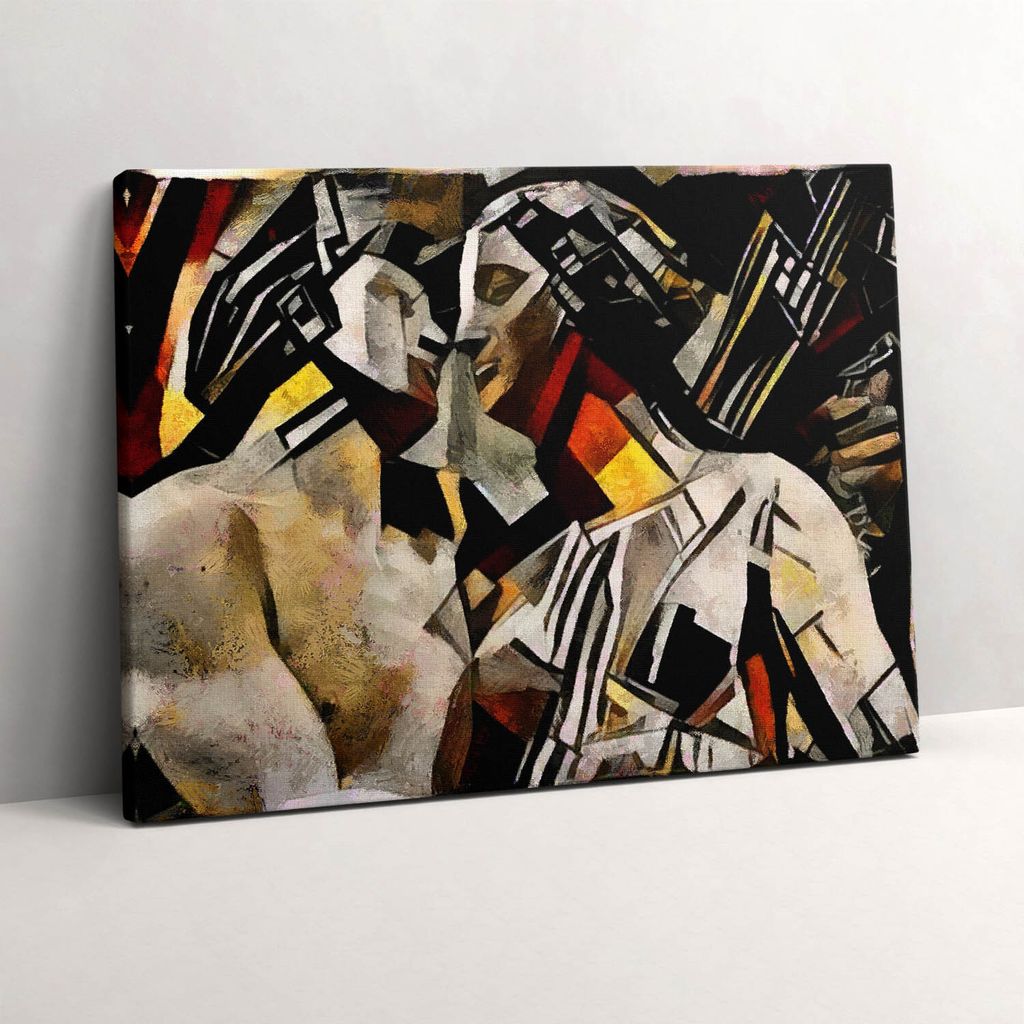 Barockzeit - Glasmalerei – Leinwandbild Wandbild – 80x60 cm – Leinwandbilder – Wandbilder – Schlafzimmer – Flur