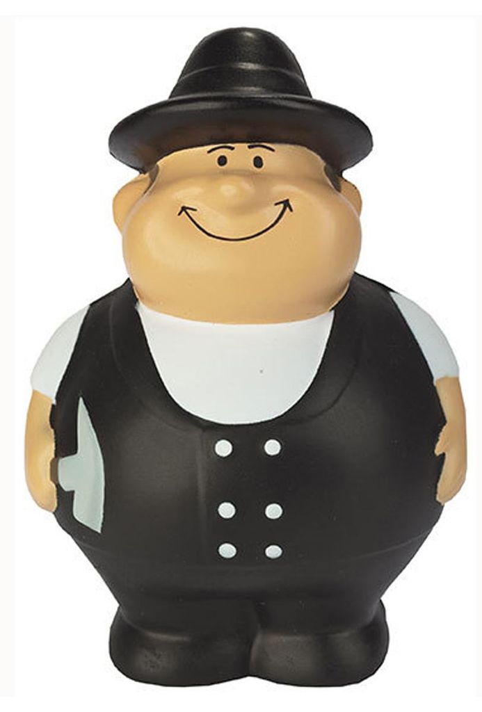 Mbw - "Squeezies" Dachdecker-Stressball LT4515 (10 cm) (Schwarz/Weiß)