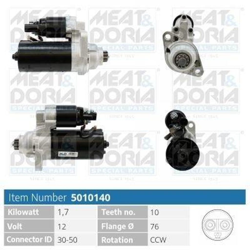 MEAT & DORIA 5010140 Starter Anlasser 1,7kW für VW Golf V Schrägheck (1K1) 12V