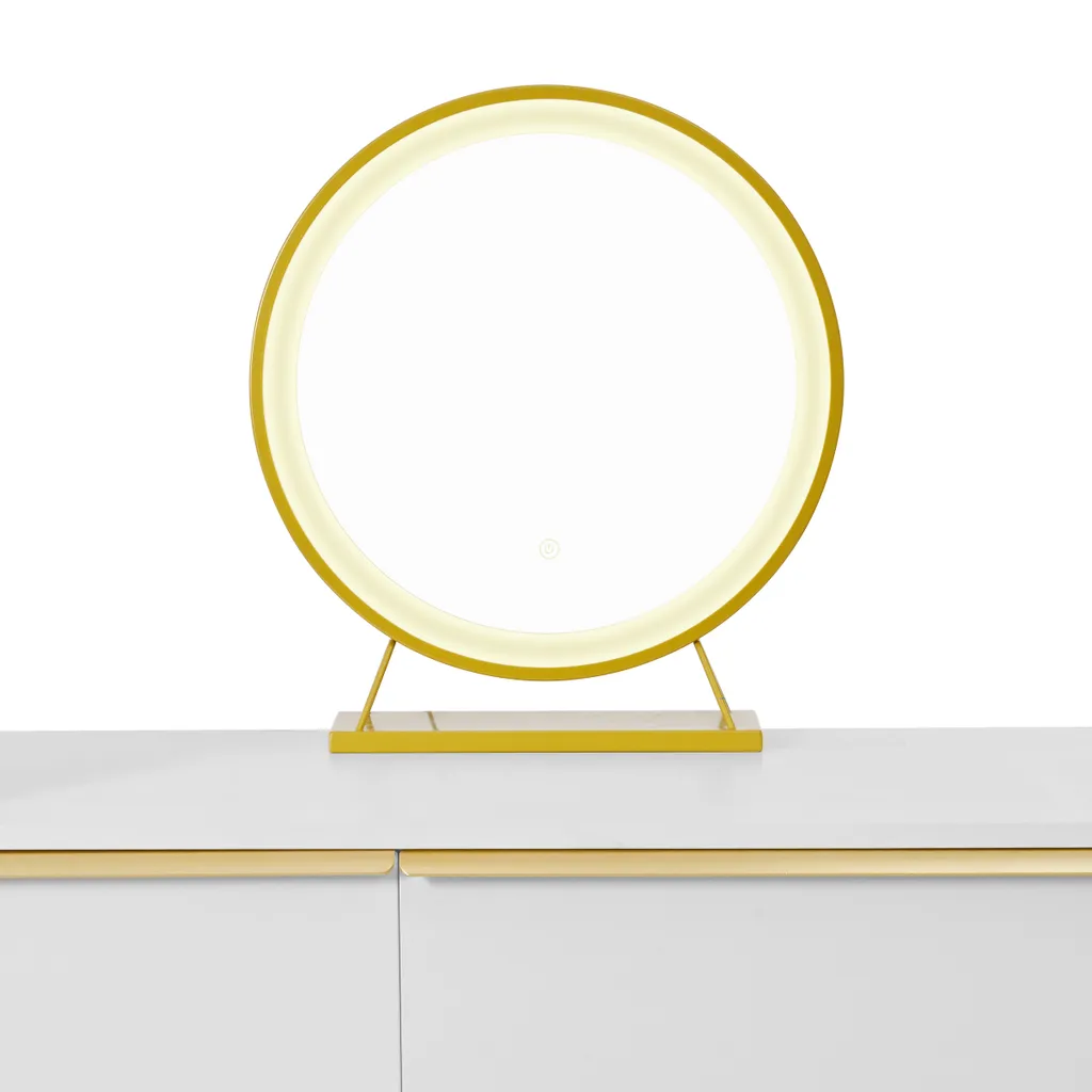 Flieks Coiffeuse Blanche avec Miroir LED, Commode et 6 Tiroirs de Rangement - 9