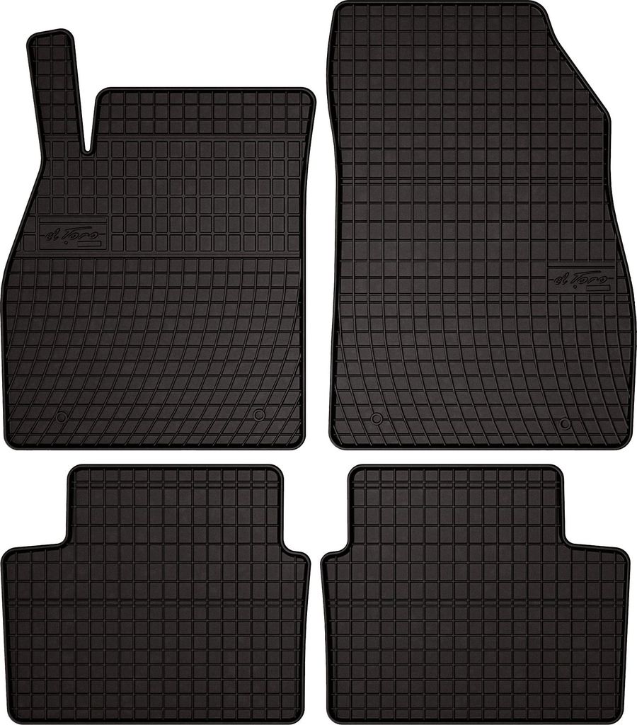 Gummifußmatten passend für Opel Insignia A (Limousine, Kombi, Grand Tourer, Liftback, Bj. 2008-2017) – schwarz, passgenau, mit Befestigungen s...