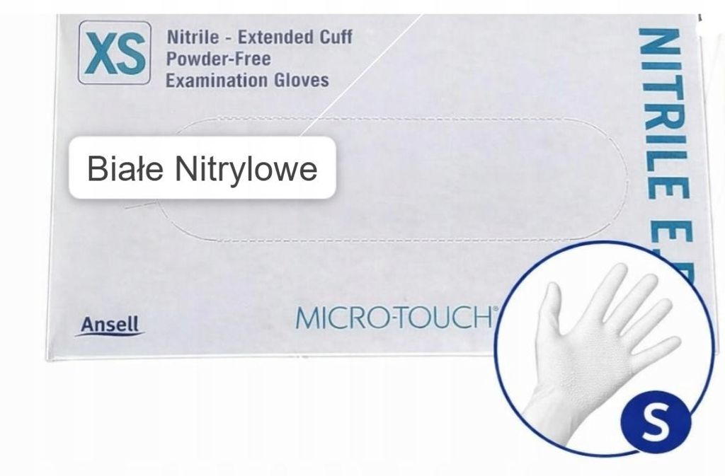 Jednorázové Rukavice Ansell ANSELL Microtouch Nitril Bílá Obrázek produktu 