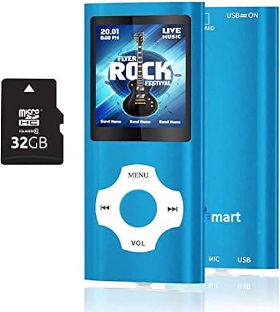 32-GB-MP3-Player, tragbarer HiFi-Musikplayer mit verlustfreier Klangqualität, UKW-Radio, Diktiergerät, Videoplayer, E-Book-Reader, Sport-MP3-Play...
