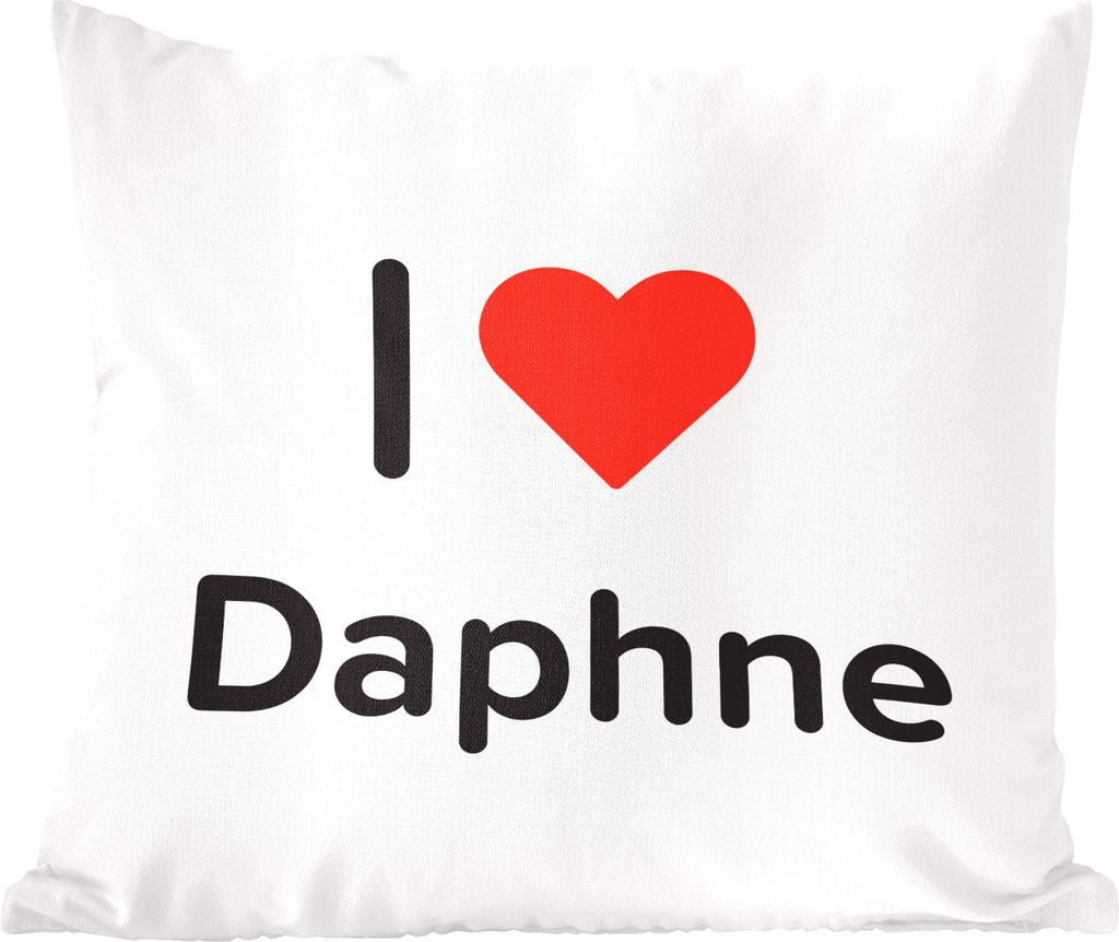 MuchoWow Zierkissen Sofakissen Wohnzimmer Dekokissen 40x40 cm Ich liebe - Daphne - Mädchen - Foto Kissen - Schlafzimmer Dekoration