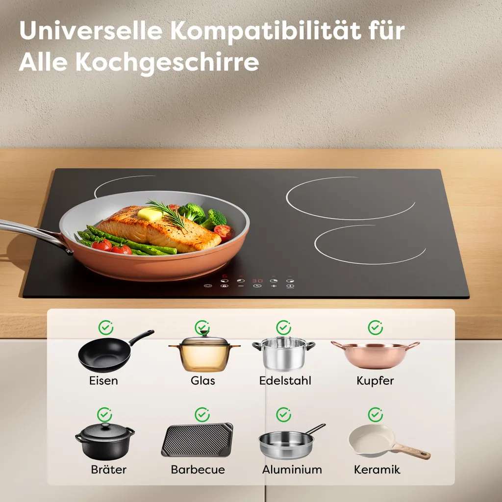 Plaque de cuisson vitrocéramique CDVER64B CDV Touch Control 6400W 60cm - 7