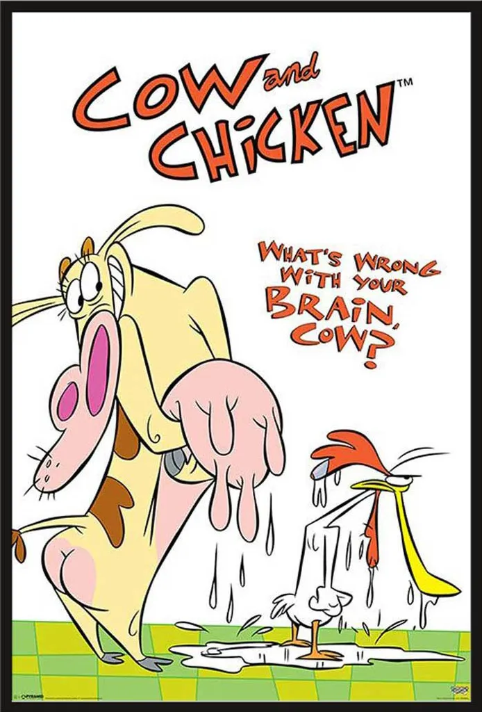 Cadre Shinsuke avec Affiche Cow & Chicken 61x91cm Vitre Acrylique Noire