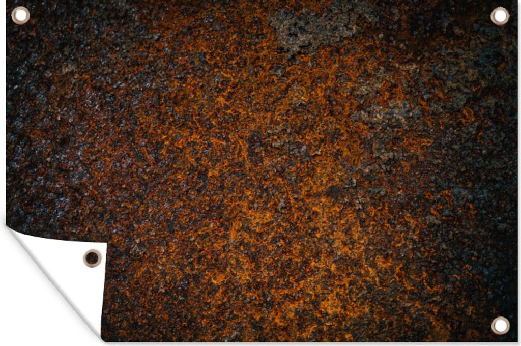 MuchoWow 90x60 cm Outdoor-Poster Gartendeko Sichtschutz Garten Poster für den Garten Metall - Bronze - Rost