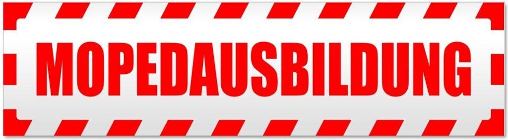 Kiwistar Mopedausbildung gestreift Magnetschild Schild magnetisch - 30cm Rot - Magnetfolie für Auto PKW Kfz