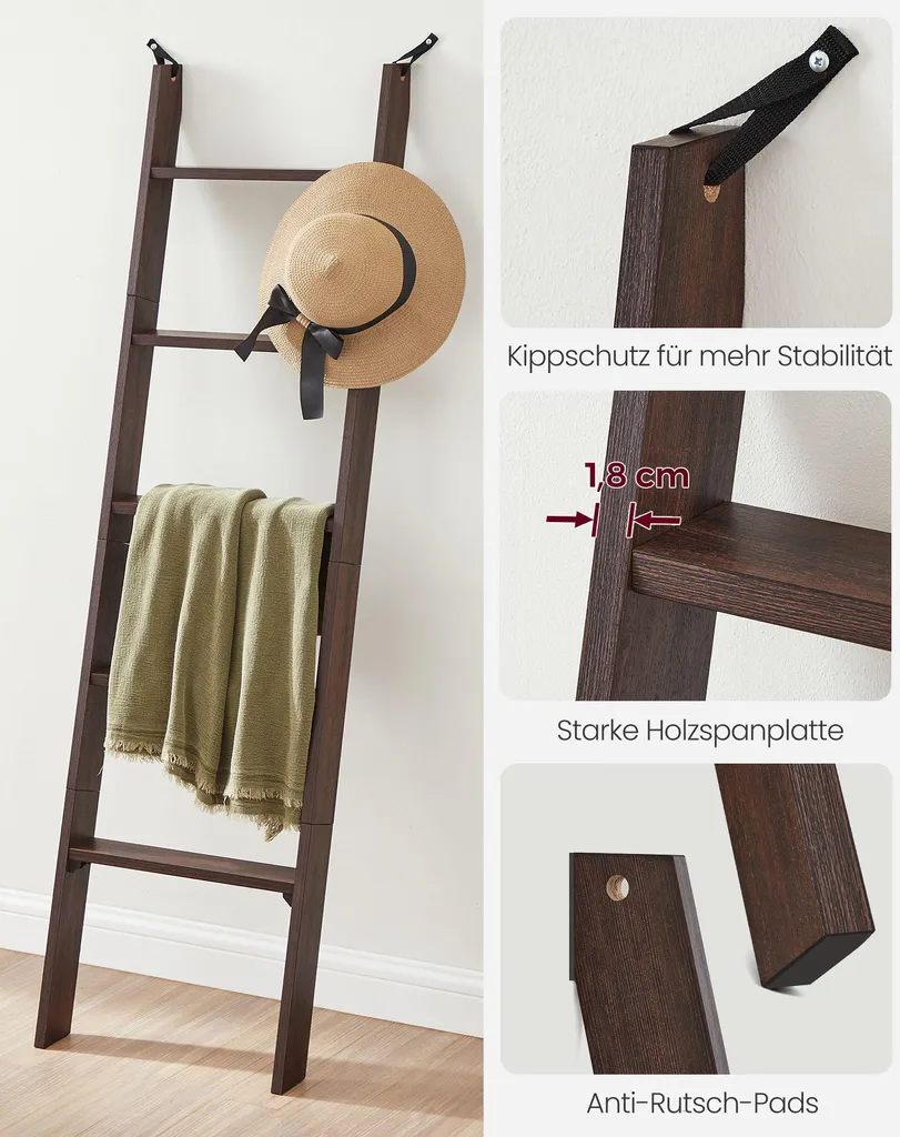Porte-serviettes mural bordeaux rétro 160cm - Solution séchage - 5