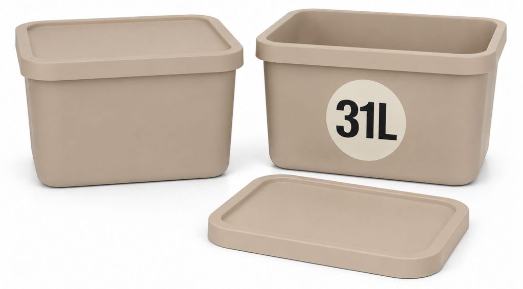 Plastard Aufbewahrungsbox mit Deckel 2er-Set 31 Liter in Produktbild 