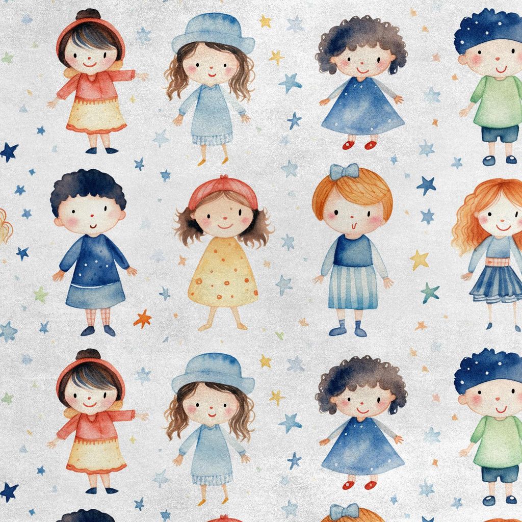Royal Samt Stoff Polyester Zum Nähen - Motiv Kinder - RDX2799