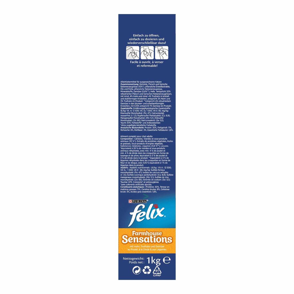 Felix Sensations mit Huhn, Truthahn und Gemüsezugabe 1 kg, Produktbild 