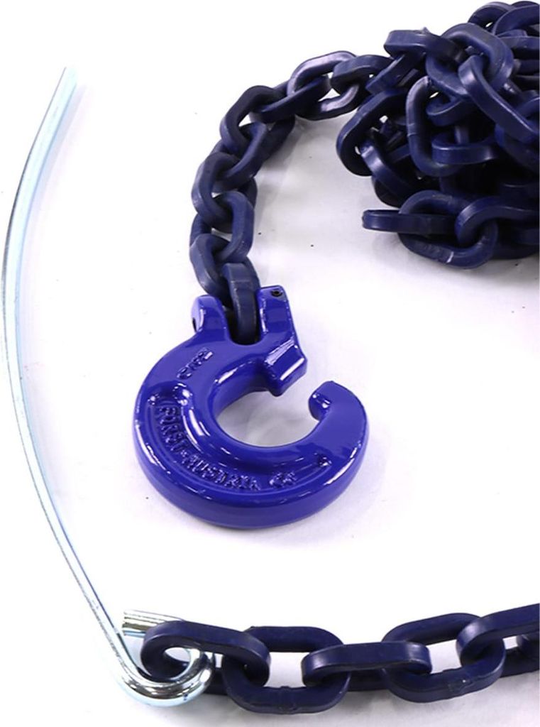 Vierkantkette mit Schlinghaken und Durchstichnadel Güte 10 zul. Zugkraft LC 4500 daN, Länge 2,5 m, Kette Ø 7 mm