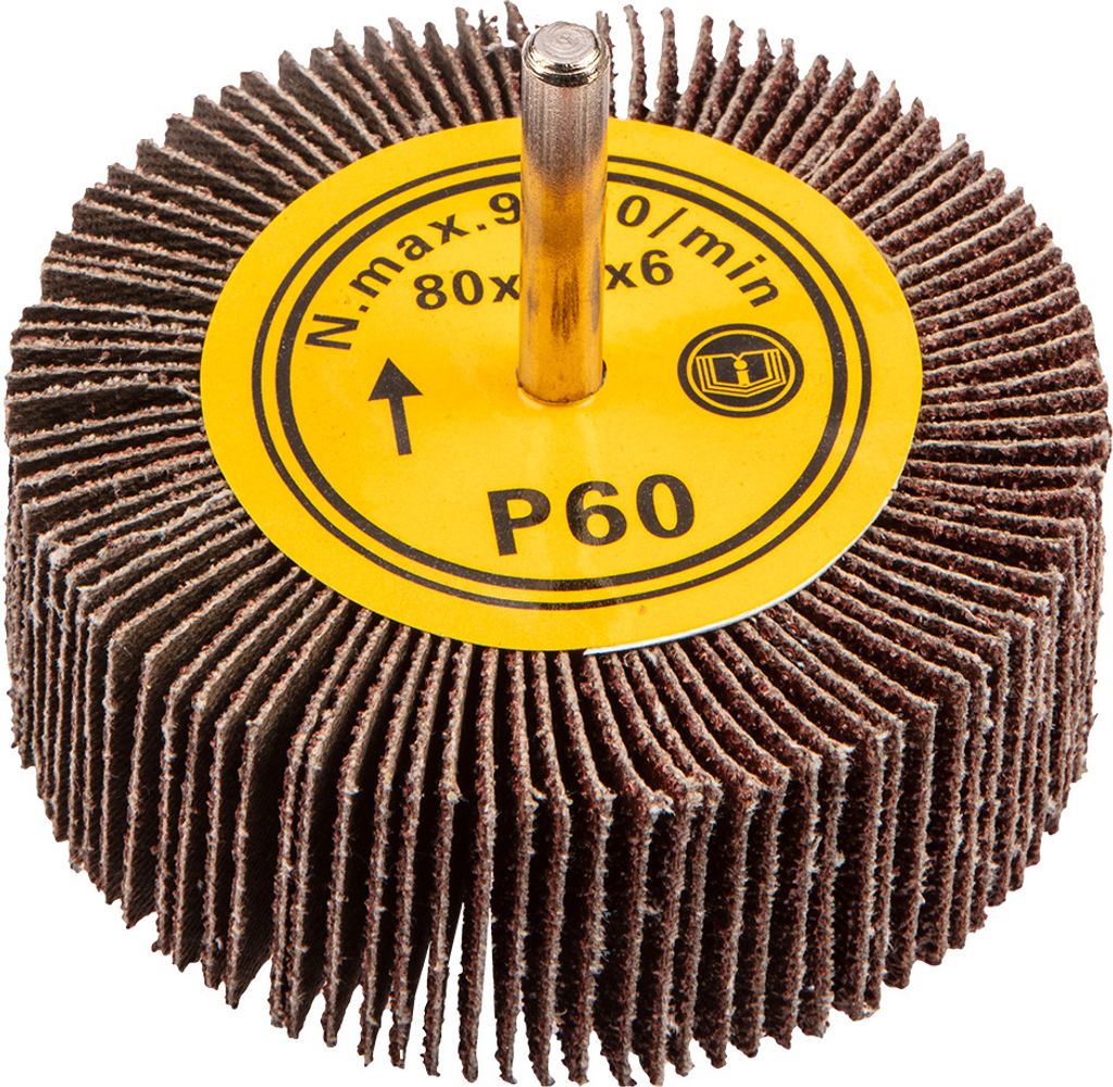 GRAPHITE Fächerschleifscheibe, Lamellenschleifscheibe, 80x30 mm, K 40/60/80 - K 60