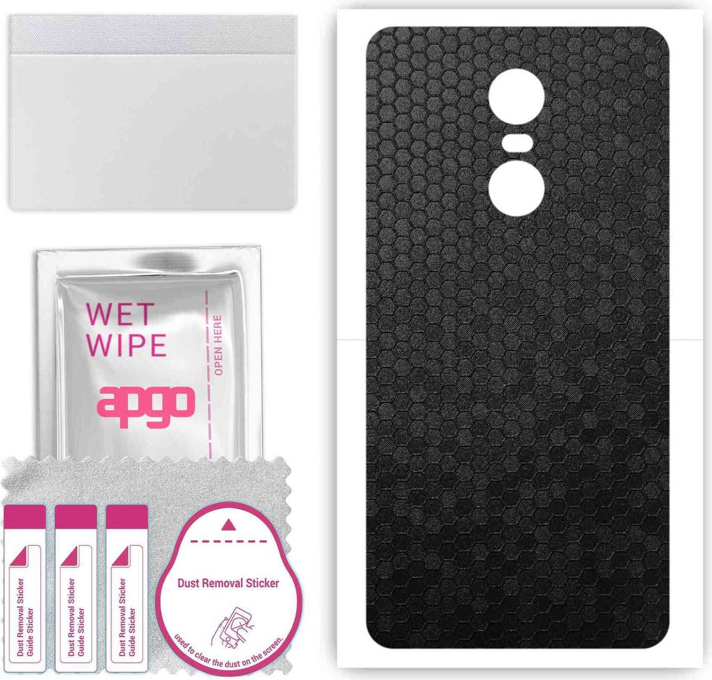 apgo Rückseite Schutzfolie, Skin, kompatibel mit Lenovo K6, Hinten Displayschutzfolie aus Vinylfolie, kratzfest, einfache Montage - Schwarze Honig...