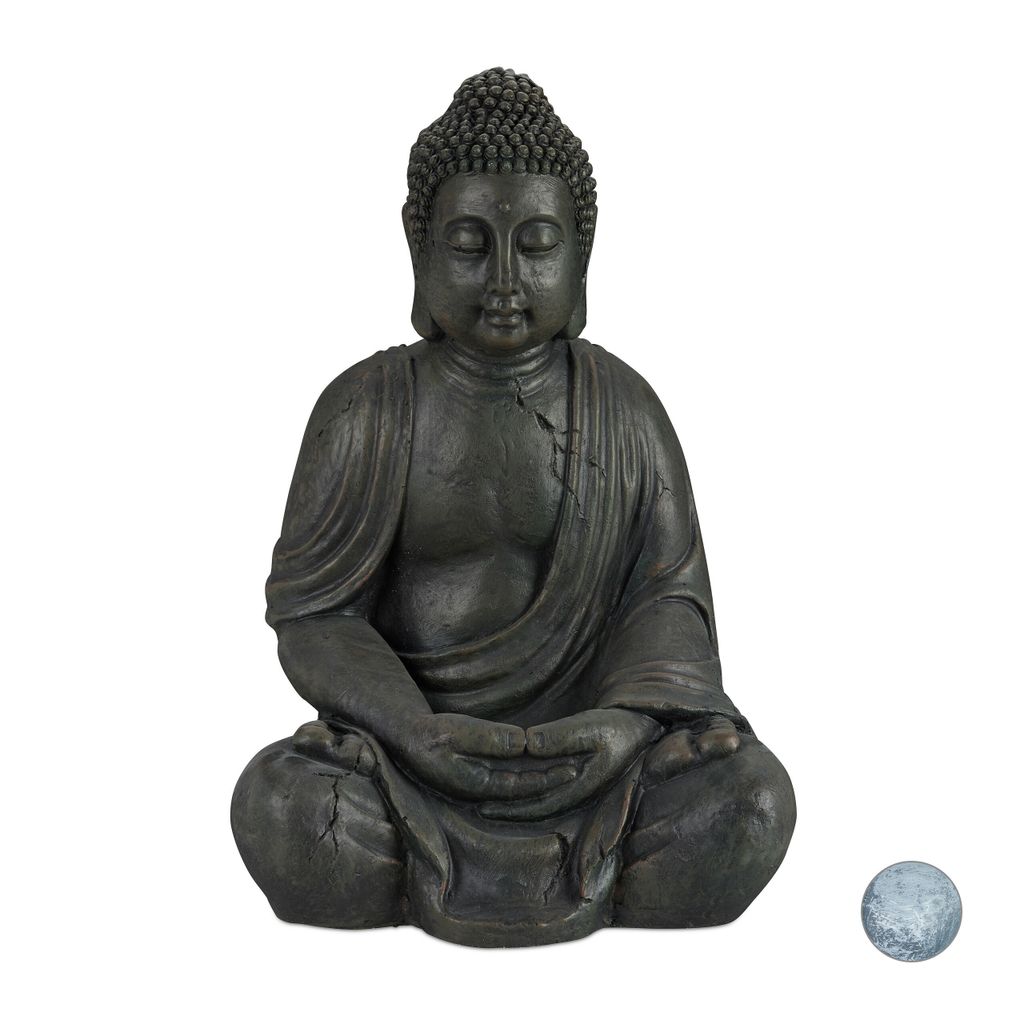 Thai Buddha Sitzend Figur Feng Shui Budda Dekofigur 60cm Dekoration Kunstharz 