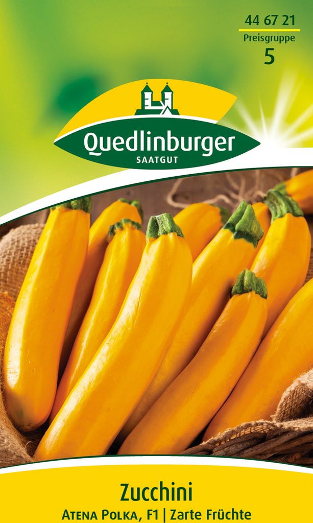 Quedlinburger Saatgut - Zucchini gelb Atena Polka - Samen - Produktbild 