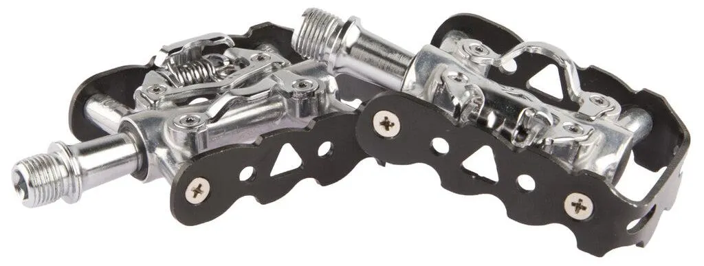 Pédales Mixtes Vélo Tout Chemin Tecora E avec Fixations SPD Allround Noir