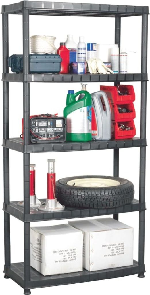 Lagerregal 5-Tier Schwarz 85x40x185 cm Kunststoff , Lager- & Regalsysteme Design 2024