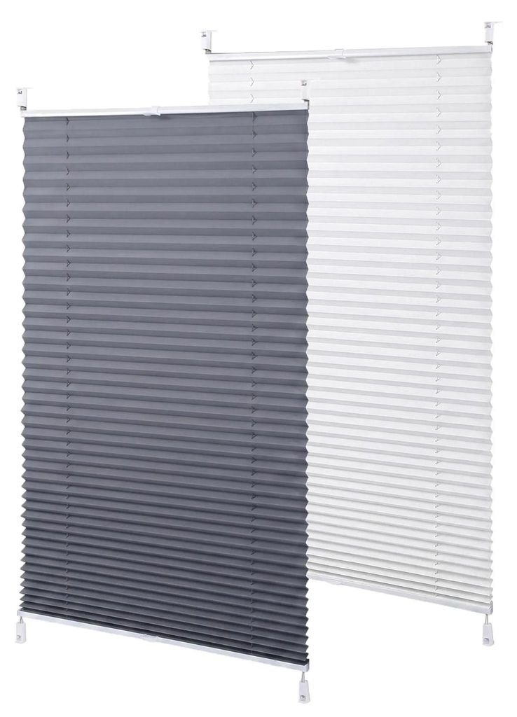 Plissee ohne Bohren, Weiß 95x140cm Sichtschutz Faltrollo ohne Bohren Jalousie Rollos für Fenster und Tür