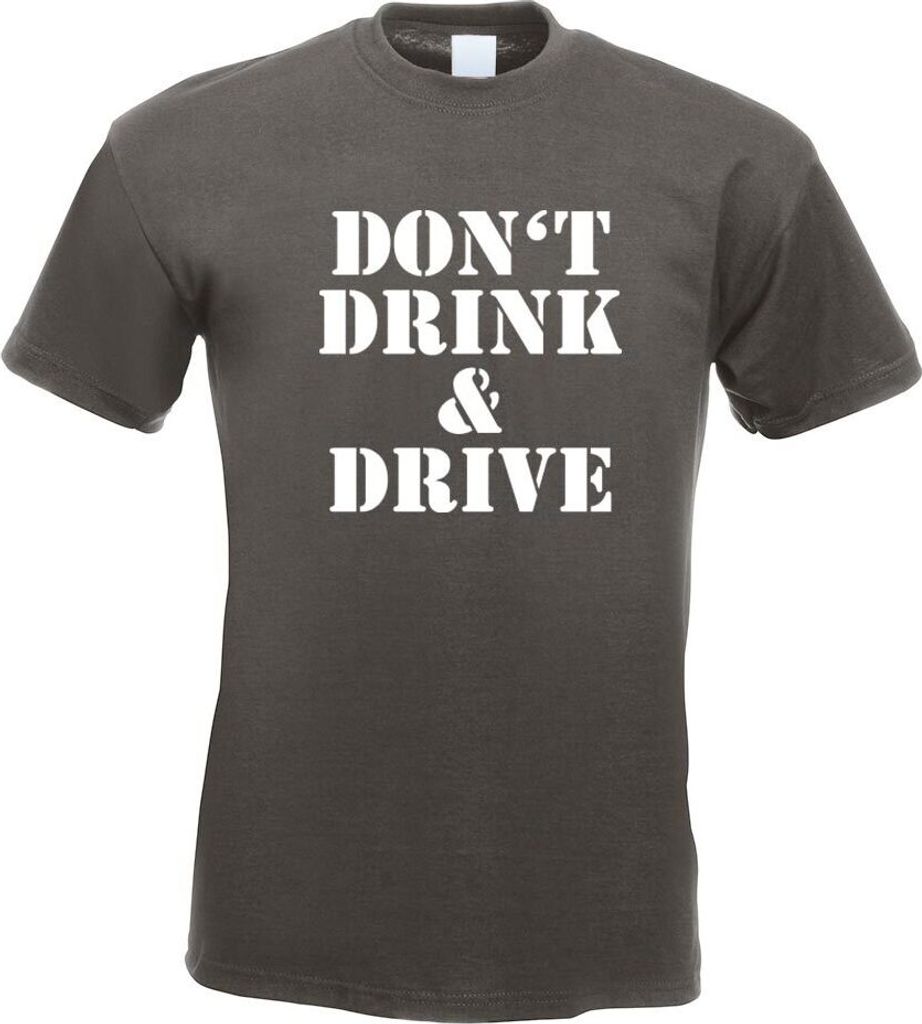 Kiwistar - T-Shirt - Graphit - Dont Drink and Drive Motiv Bedruckt Funshirt Design Print - mit Motiv Bedruckt - Funshirt Design - Sport - Freizeit ...