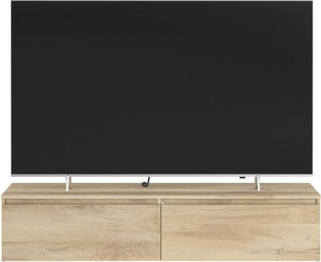 Meuble TV avec 2 tiroirs, à fixer au mur ou à poser - Image du produit 