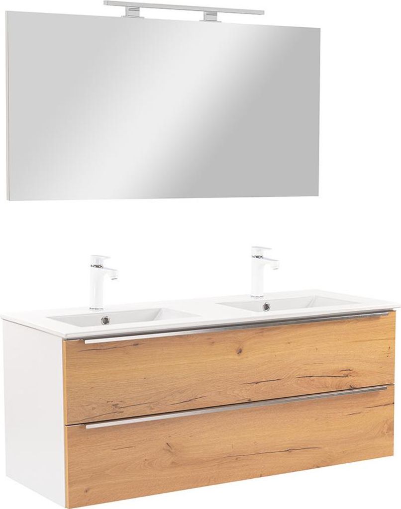 Leziter Vario Trim 120 Komplettbadmöbel weiß-eiche