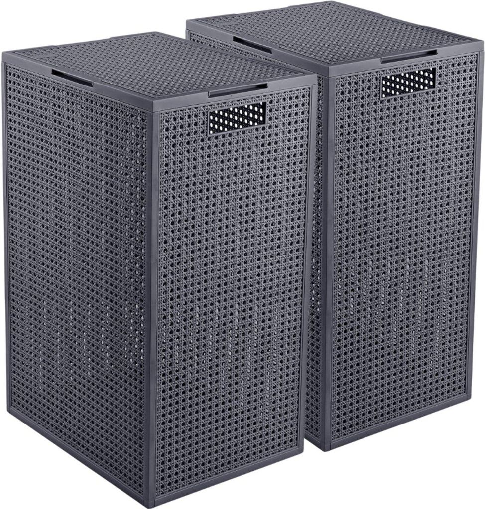 Curver Kaya Wäschekorb mit Deckel – 2er-Set – je 60 Liter – Produktbild 